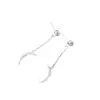 Pendientes de Plata de Ley S925, Moda Coreana Elegantes y Modernos con Diseño de Luna y Diamantes, Exquisitos Accesorios Largos de Joyería de Plata