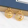 Nuevos accesorios de joyería DIY de oro de arena de Vietnam colgante de conejo oso Fu Xiong Conejo Fu pulsera hueca accesorios para tocado