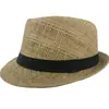 Sombrero de paja con logo personalizado y ala pequeña, sombrero de playa para viajes de vacaciones, sombrero jazz bordado, sombrero de paja parasol de verano