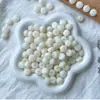 Cuentas Sueltas de Raíz de Bodhi de Jade Blanco, Cuentas Planas de Corte Recto, Cuentas Budistas Semiacabadas, Accesorios para Joyería DIY al por Mayor