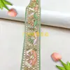 Estilo Étnico 5cm Hoja y Floral Bordado por Computadora Bordado con Hilo Dorado Encaje de Lentejuelas Accesorios para Ropa