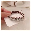 Corda de cabeça com strass para rabo de cavalo feminino, retrô, simples, temperamento, corda de cabelo de alta qualidade, elástico, coque, elástico para cabelo, acessórios de cabelo