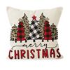 Fronha de Almofada Criativa Personalizada de Natal Linho de Casa Capa de Almofada Estampada Sala de Estar Sofá Fronha Decorativa