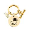 Regalo de Temporada de Graduación 2026 Transfronterizo Europeo y Americano Llavero de Acero Inoxidable con Opción de Grabado Llavero Metálico Colgante para Mochila