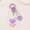 Nuevo Colgante Llavero de Coche con Forma de Corazón, Accesorios Lindos de Cuentas de Corazón de Colores, Decoración de Estilo Fresco para Funda de Auriculares