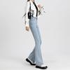 Azul claro Cintura Alta Primavera y Otoño Jeans Acampanados para Mujer 2025 Nueva Llegada Skinny Pequeño Hombre Primavera Pantalones de Herradura