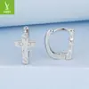 Pendientes Originales Yinziyun de Plata de Ley S925 Cruz de Luz Estelar Pendientes Clásicos Elegantes de Estrella Brillante