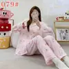 Pijama mikko para mujer para primavera y otoño, conjunto de gasa de algodón nube de manga larga y pantalón largo, lindo conjunto de ropa de casa de verano estilo japonés
