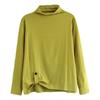 Nueva Camiseta Versátil de Color Puro con Cuello Alto y Manga Larga para Mujer Talla Grande Mujer Look Adelgazante Holgado Camiseta Base Top Trbottomy Otoño