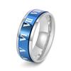 Anel Rotativo de Aço Titânio com Números Romanos Moda Pulseira Artística Jovem Estudante Masculina Anel Masculino Criativo Cool