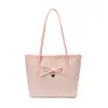 Bolsa Grande Popular de Laço Feminina 2026 Novo Estilo Grande Capacidade Bolsa Tote de Bolinhas Bolsa de Ombro para Trabalho e Deslocamento