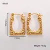Pendientes de Acero Inoxidable Transfronterizos para Mujer, Clips para Orejas de Círculo Irregular Geométrico de Moda, Pendientes de Acero de Titanio Dorado al por Mayor