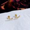 Pendientes de diseño simple con diseño de temperamento moderno y clavo de hueso de oreja de acero de titanio con tornillo de perla francesa para mujer 2023