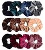 Otoño e invierno simple terciopelo dorado anillo para el cabello de intestino grueso mujeres comercio exterior transfronterizo Amazon color sólido terciopelo flor para el cabello cuerda para el cabello venta al por mayor