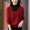 Suéter de Cuello Medio para Mamá de Mediana Edad 2026, Suéter de Punto para Mujer Otoño Invierno, Elegante Top de Punto para Vestir en Capas