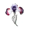 Nuevo Broche de Lirio Morado, Femenino, Elegante y Atmosférico, Flores Esmaltadas, Ramillete Elegante, Accesorios para Pines de Abrigo