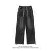 Novos Jeans Estudante Americano Retro Lavagem Reta Versátil Masculino Solto Casual Simples Clássico Tendência Cool