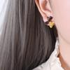 Pendientes de titanio chapados en oro de diseño simple y personalidad geométrica con forma de gota de aceite, de alta gama europea y americana, de nicho, a la moda, combinan con todo, joyería para mujer
