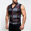 Chaleco de punto con bloques de color a cuadros estilo británico transfronterizo, cuello en V, sin mangas, corte ajustado, una prenda versátil para superponer en el trabajo