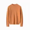 Suéter de punto liso para mujer, cuello alto, color liso, holgado, casual, otoño e invierno, nuevo, 100% cachemir