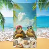 Nueva toalla de playa transfronteriza con diseño de estrella de mar y caracola, impresión digital, secado rápido para natación, toalla grande para adultos, toalla de fitness