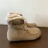 Estilo retro forestal estilo old money 2026 invierno más terciopelo cálido más terciopelo botas cortas mujer botas de nieve suela blanda cómodas botas peludas