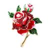 Moda Europeia e Americana Broche de Rosa Liga de Zinco Esmalte Óleo Gotejante Planta Corsage Roupa Broche de Alta Qualidade Venda por Atacado ao Vivo
