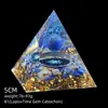 Adorno de pirámide de cristal natural transfronterizo de 5 cm para decoración del hogar y del coche, regalo, pirámide de piedra triturada de resina epoxi