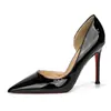 Tacones altos de estilo francés para mujer, con suela roja, punta abierta y punta fina, con un tacón esbelto, perfectos para el verano, con una abertura poco profunda, un diseño sexy y elegante, y una estética versátil, lujosa y de alta gama