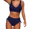 Nuevo bikini Amazon AliExpress europeo y americano en stock sexy multicolor bikini de tiras con nudo traje de baño para mujer