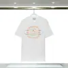Camiseta Unissex de Manga Curta Verão Casa Masculina Transfronteiriça Casablanca Azul Quadrado Gradiente Estampa de Logo com Letras