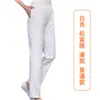 Pantalones de enfermera talla grande azul blanco cintura elástica verano pantalones de doctor enfermera salón de belleza farmacia shorts de trabajo