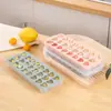 Forma de cubos de gelo com 24 cavidades, com tampa e caixa, Garra de gato, formato de coração, caixa de gelo para geladeira, presente, publicidade, armazenamento de gelo