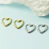 Arete de Amor con Forma de Corazón de Durazno Estilo Coreano para Mujer Nuevo Elegante de Alta Gama Simple Estilo Frío Arete de Comercio Exterior