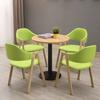 Mesa de recepción de negociación y combinación de silla para recepción de negocios, ocio, simple, creativa, tienda de té con leche, cafetería, mesa redonda pequeña, silla de comedor