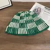 Sombrero de Pescador a Cuadros Rosa Estilo Coreano Ins Otoño e Invierno para Mujer Estilo Chica Suave Celebridad de Internet Mismo Estilo Adelgazante para la Cara Pequeño de Punto Cálido Sombrero de Cubo