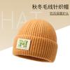 Gorro de otoño e invierno para niños y niñas tejido estilo coreano bordado versátil para cabeza grande cálido con orejeras gorra puntera cerrada gorro de lana