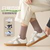 Calcetines Blancos de Algodón Puro para Hombre, Calcetines Casuales de Algodón Puro con Suela de Masaje hasta Media Pantorrilla para Otoño e Invierno, Resistentes al Olor, Sin Costuras, Industria de Calcetines Zhuji