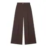 Zr Comércio Exterior Atacado Transfronteiriço Em Estoque 2026 Novo Estilo Europeu e Americano Moda Feminina Cor Sólida Cintura Alta Casual Calça de Perna Larga