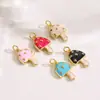 Europeu e Americano Doce Dopamina Óleo Gota Cogumelo Pingente Cobre Colar Pulseira Brincos DIY Joias Pingente Acessórios Materiais