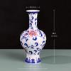 Mini Adornos de Jarrón de Porcelana Azul y Blanca Cerámica Hidropónica Retro Arreglo Floral Hogar Antiguo Decorativo Jarrón de Flores de Calabaza