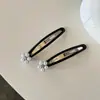Grampo de Cabelo Elegante com Flor Pequena de Pérola, Presilha Lateral, Presilha de Franja de Cabelo Quebrado de Alta Qualidade, Presilha Superior, Presilha para Nuca, Acessórios de Cabelo