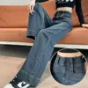 Jeans Retrô Nostálgico Stretch Wide Leg Feminino Verão 2025 Novo Cintura Alta Solto Slim Pantalona Reta