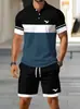 Comércio Exterior Aliexpress Temu Moda Masculina Casual Camiseta Polo de Manga Curta Estampa 3D Conjunto de Roupas e Calças