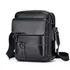 Bolsa de Ombro Masculina Steel Lion, Bolsa Transversal de Couro Bovino de Primeira Camada, Bolsa de Mão Casual Fashion com Grande Capacidade