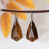 Joyería Zhuhang Popular Transfronteriza Pendientes de Cristal Natural Pendientes de Amatista Pendientes de Diamante Facetado Joyería al por Mayor