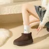 Botas de Neve com Solado Grosso para Aumentar a Altura para Mulheres, Novo Modelo de Inverno 2026, Antiderrapante, Forradas com Lã, Cano Curto, Espessadas, Botas Curtas Quentes, Sapatos de Algodão