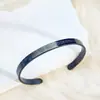 Popular Transfronterizo 6mm Simple Versátil Runa Acero Inoxidable Pulsera Joyería de Nicho Abierta en Forma de C Fabricante Venta al por Mayor