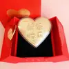 Moneda Pura de Oro 999 en Forma de Corazón Regalo de Cumpleaños para Princesa, Deseando Riqueza, Adorno de Barra de Oro para Novio/Novia, Regalo de Recuerdo