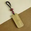 Colgante de Sándalo Verde con Incrustación de Carácter de Buda de Cobre, Llavero Estilo Chino Wukong, Estatua de Buda, Colgante Amuleto Hecho a Medida